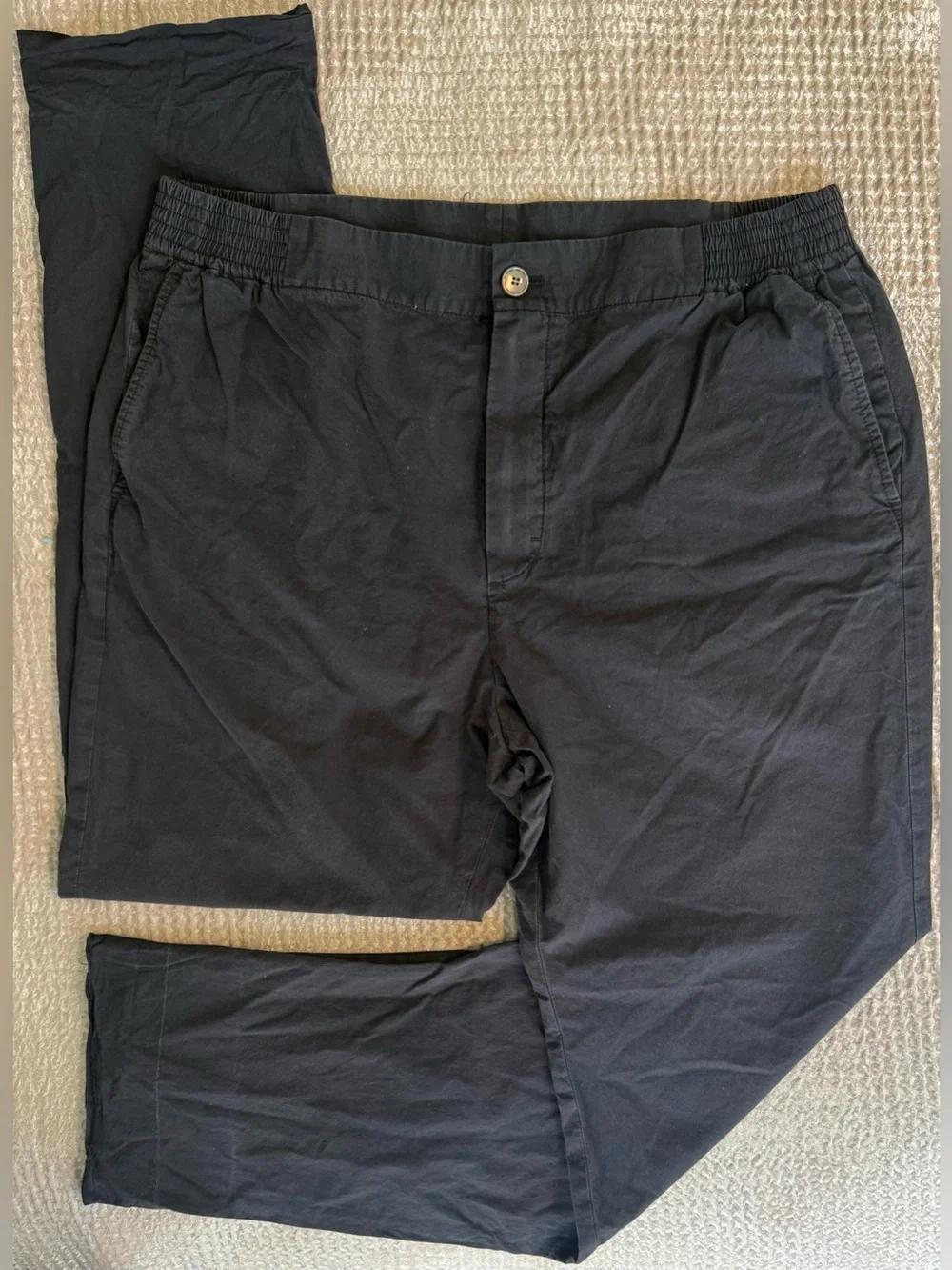 Gucci Mens Charcoal Gray Cotton Pants Size 34 IT 50 Made In Italy Luxury Elastic